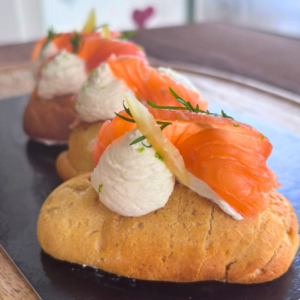 éclair au saumon fumé