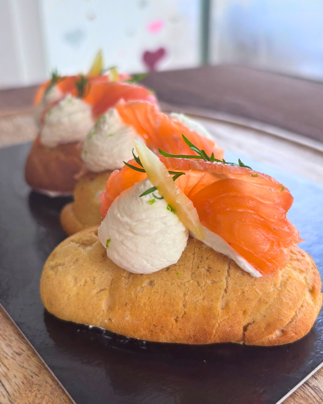 éclair au saumon fumé